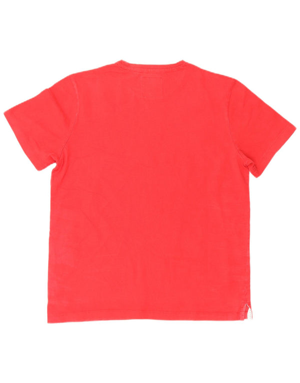 Camiseta masculina Crew Clothing Top grande algodão vermelho