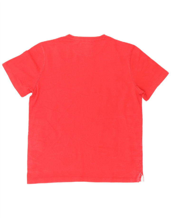 Camiseta masculina Crew Clothing Top grande algodão vermelho