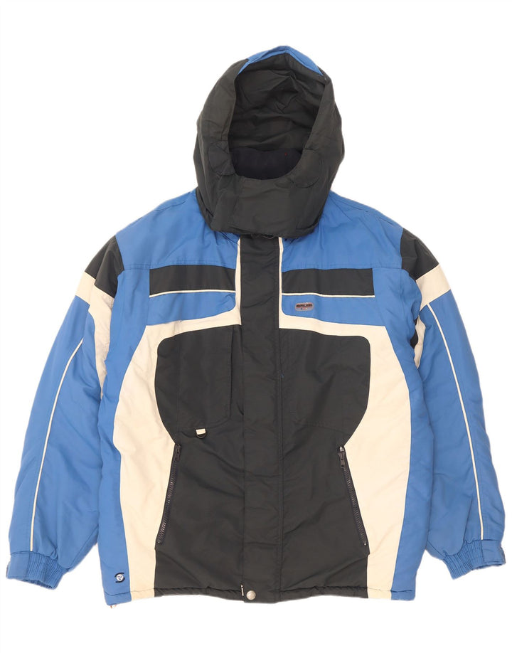 Jaqueta de esqui masculina com capuz Brugi UK 40 grande azul colorblock poliamida