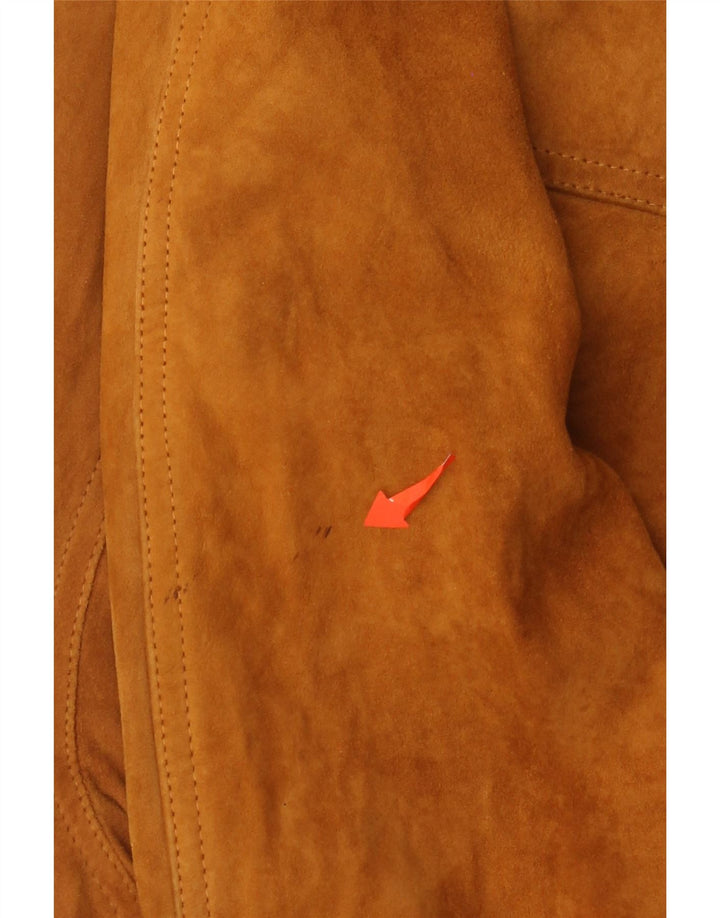 Jaqueta bomber masculina vintage de camurça IT 54 2XL couro marrom