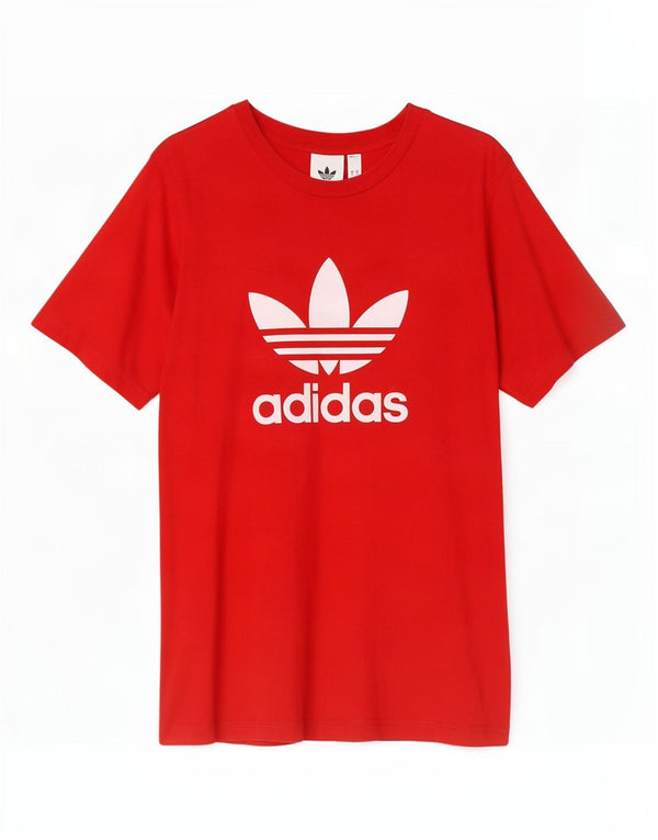 Adidas Mens Graphic T-Shirt Top Grande Algodão Vermelho