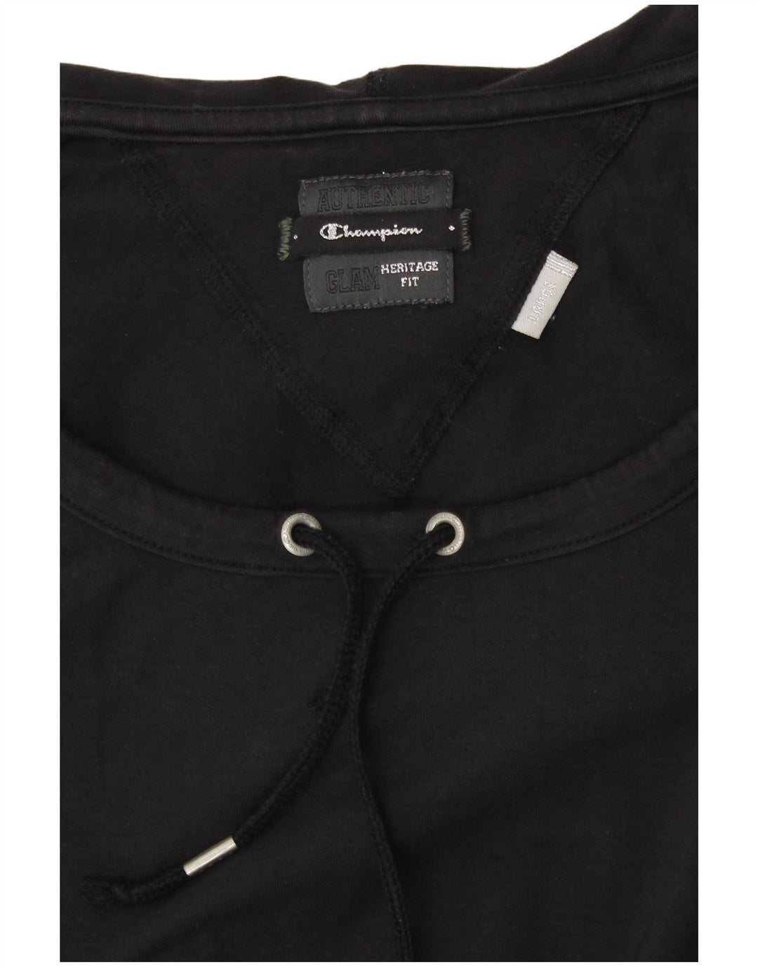 CHAMPION Suéter com capuz feminino Heritage Fit Reino Unido 14 grande preto