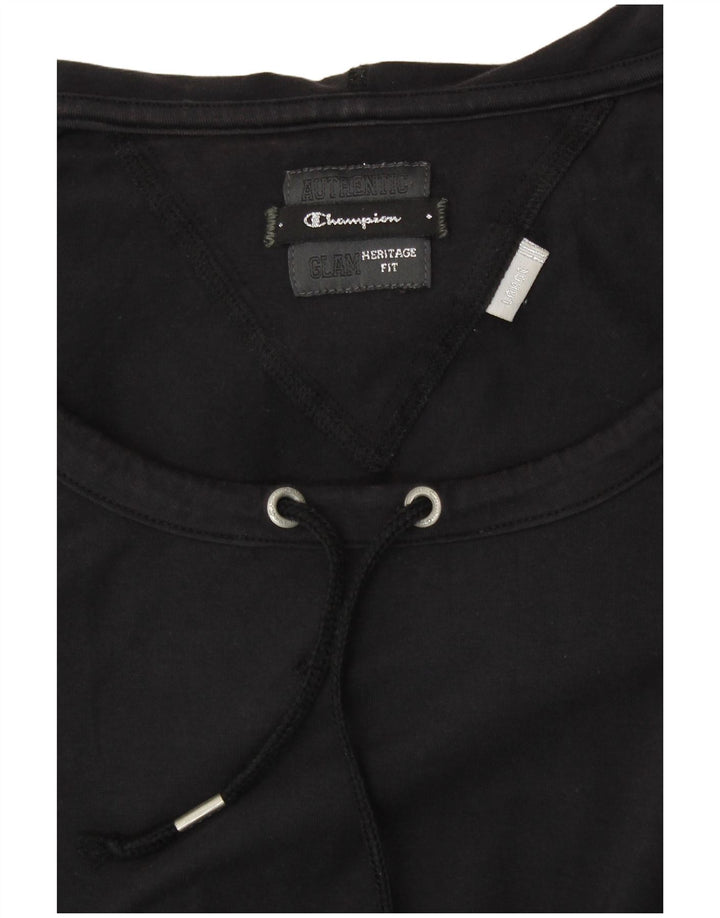 CHAMPION Suéter com capuz feminino Heritage Fit Reino Unido 14 grande preto