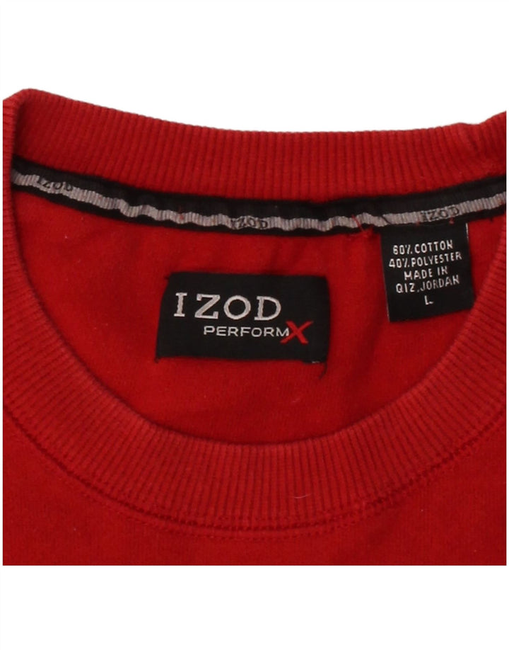 IZOD moletom masculino jumper grande algodão vermelho