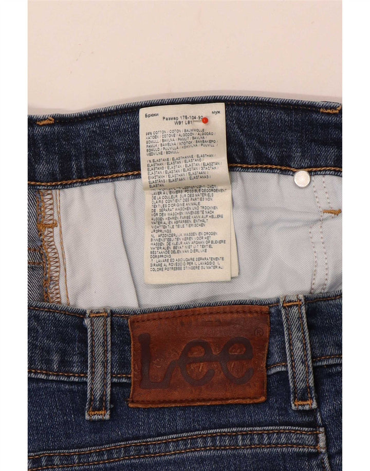 Lee Mens Brooklyn Straight Jeans W36 L32 Azul Algodão