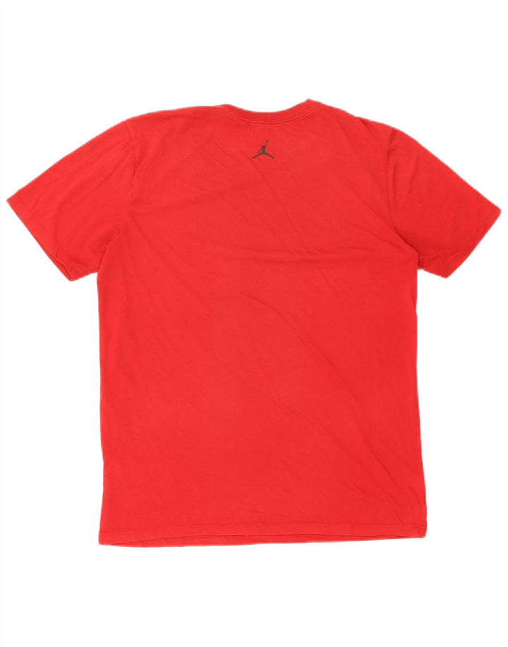 JORDAN Camiseta masculina Dri Fit gráfica top médio algodão vermelho