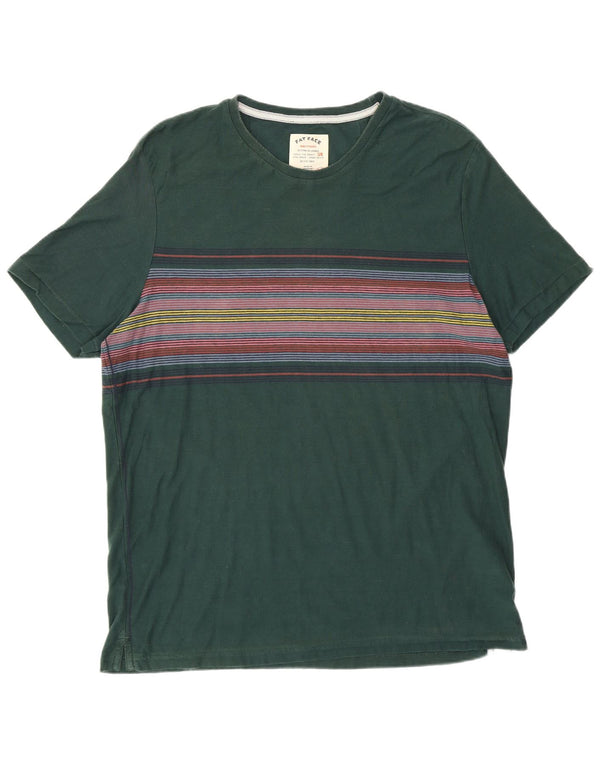 Fat Face Mens T-Shirt Top 2XL Green Striped Cotton