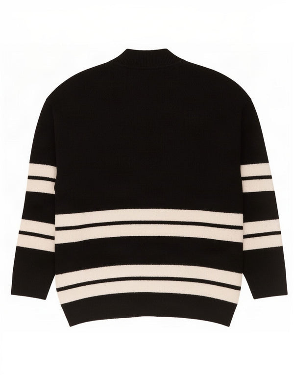 Suéter cardigã masculino Tommy Hilfiger gráfico médio preto bloco colorido