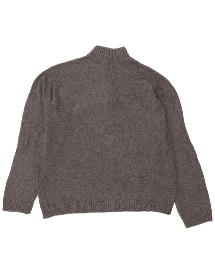 Suéter masculino Chaps com zíper e gola XL algodão cinza