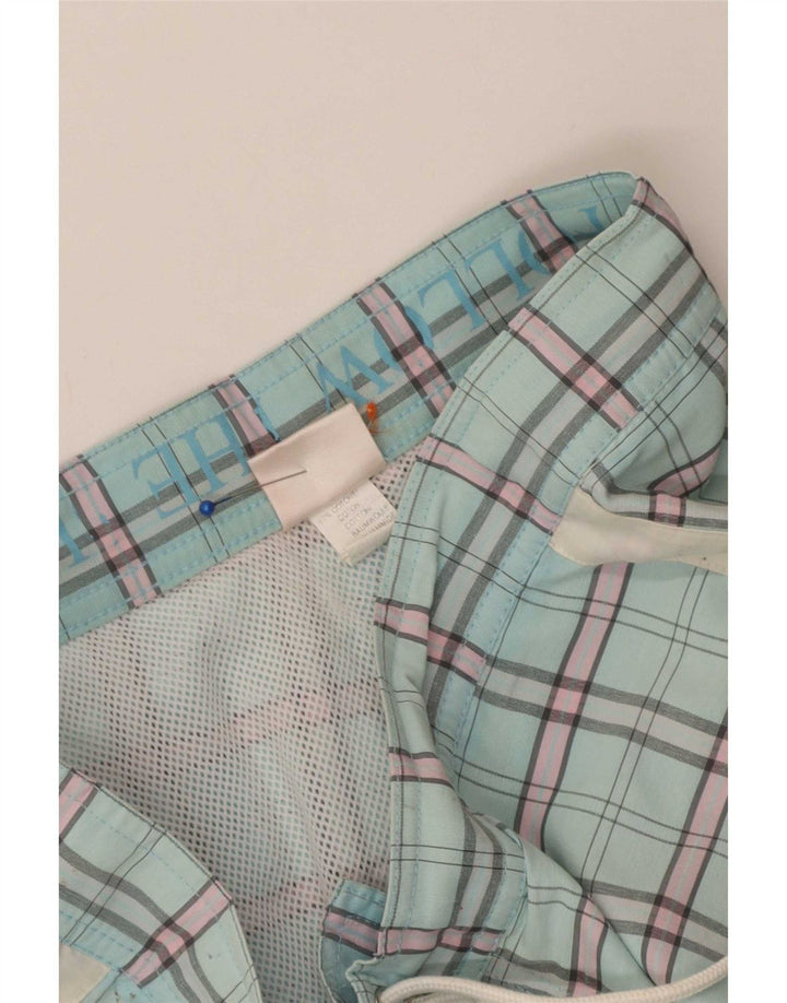 Shorts de natação masculino Sundek médio azul xadrez algodão