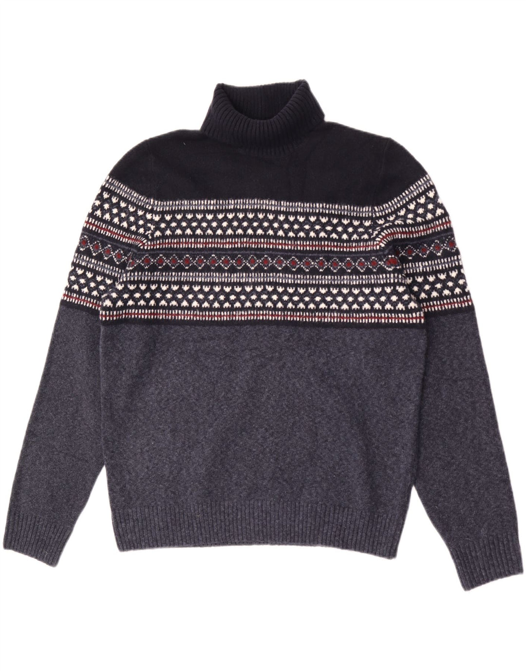Suéter masculino Marks & Spencer com gola redonda XL azul marinho geométrico