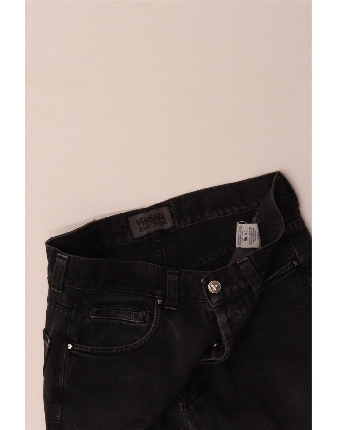 Calça jeans reta masculina VERSACE W34 L31 algodão cinza