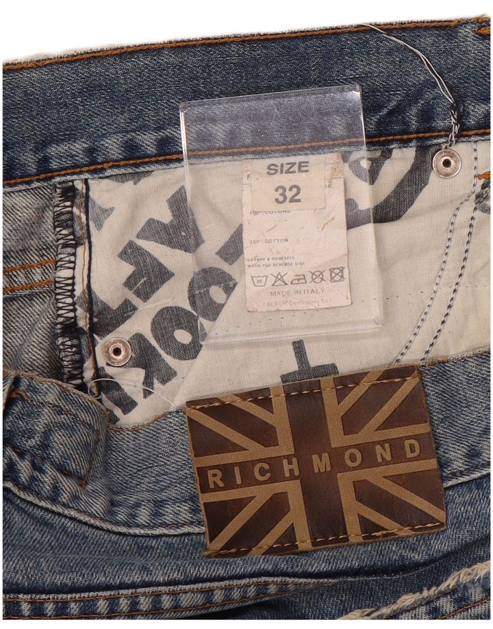 Richmond Mens Straight Jeans W32 L32 Azul Algodão