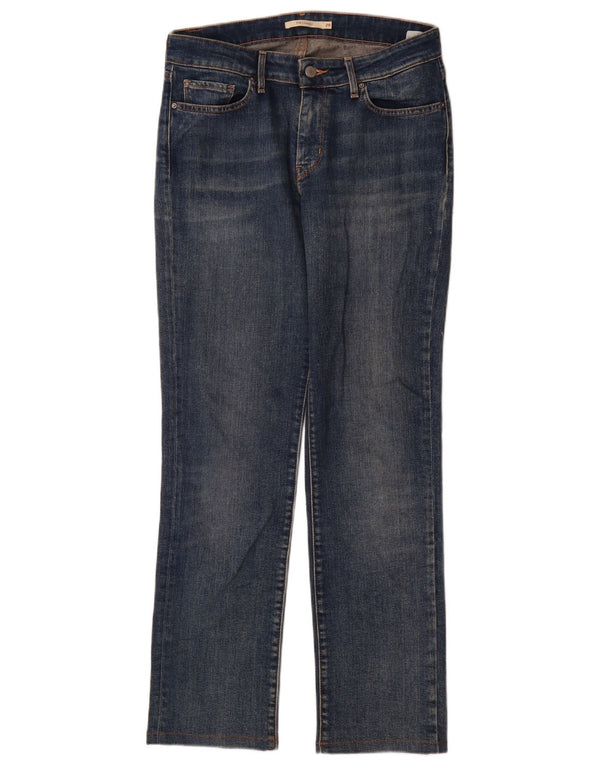 Calça jeans feminina Levi's 714 Straight W29 L30 azul algodão