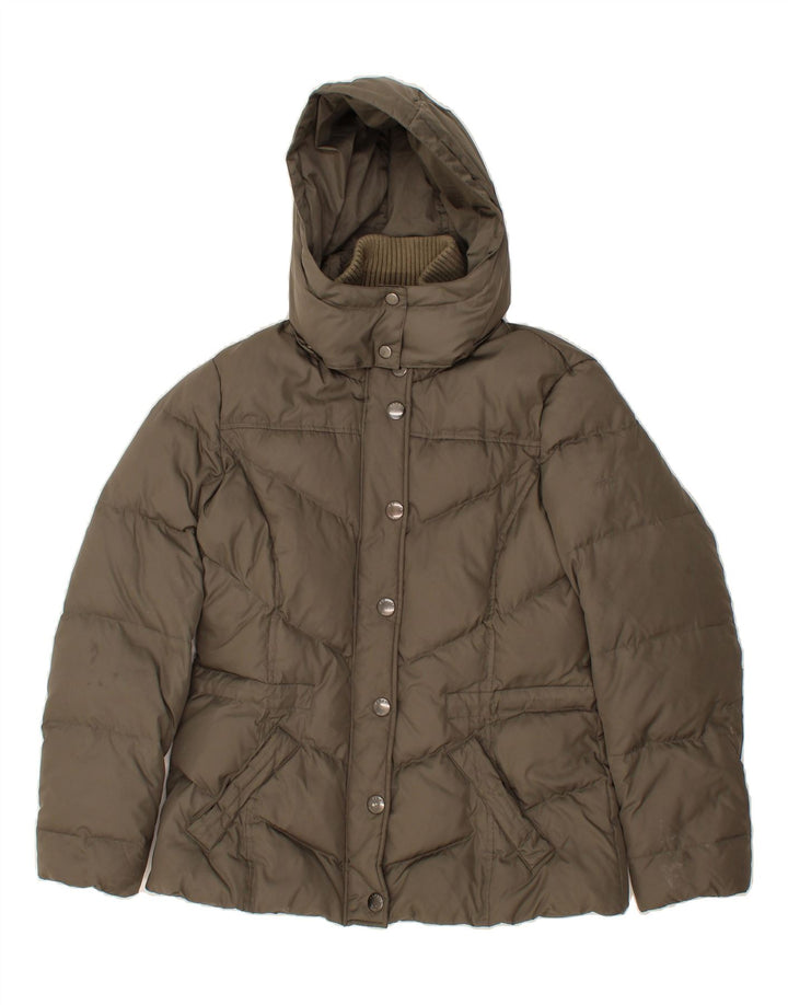 ESPRIT Womens Hooded Padded Jacket UK 14 Medium  Grey Polyester Vintage Esprit and Second-Hand Esprit from Messina Hembry 
