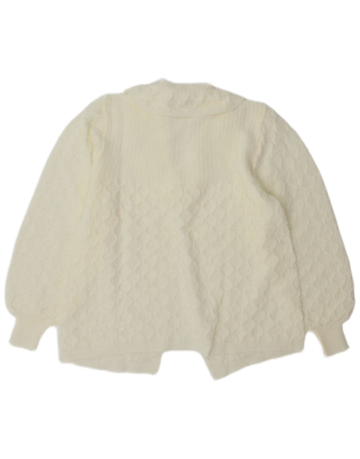 Suéter cardigã feminino Simon UK 12 médio branco