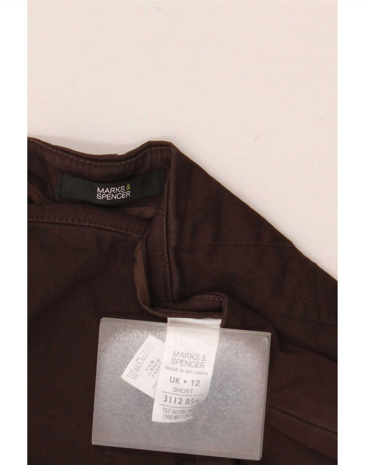 Calça capri feminina Marks & Spencer reta Reino Unido 12 médio W30 L22 marrom