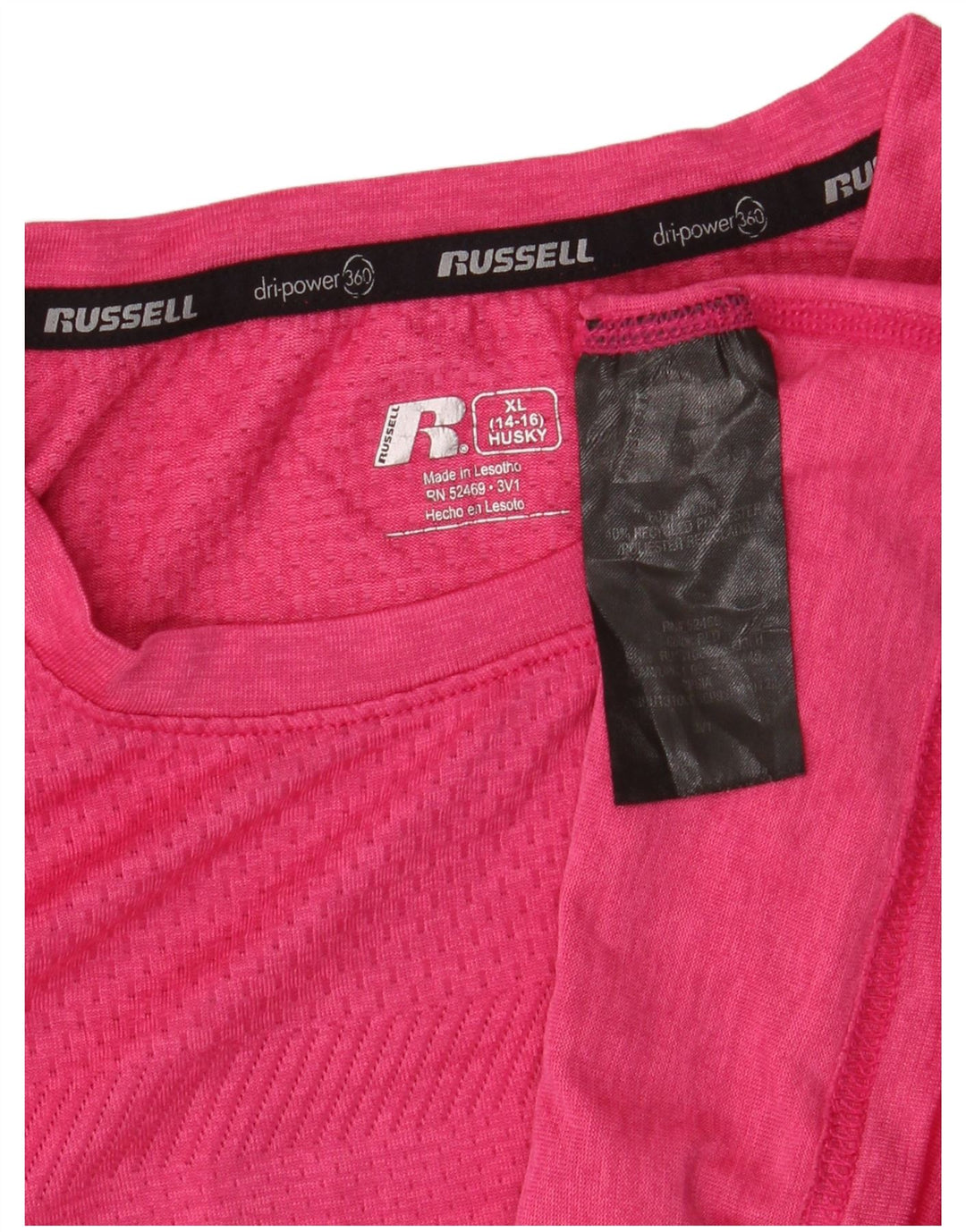 Camiseta Russell Athletic Girls Husky Top 14-15 Anos XL Rosa Nylon