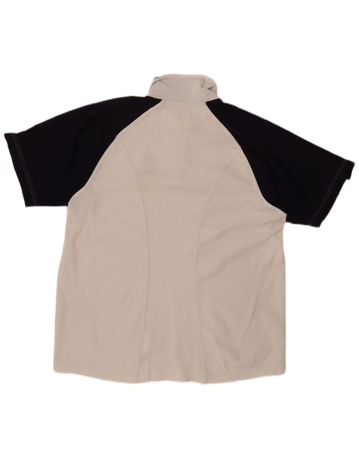 Camisa polo masculina LOTTO Reino Unido 42/44 XL branco colorblock poliéster