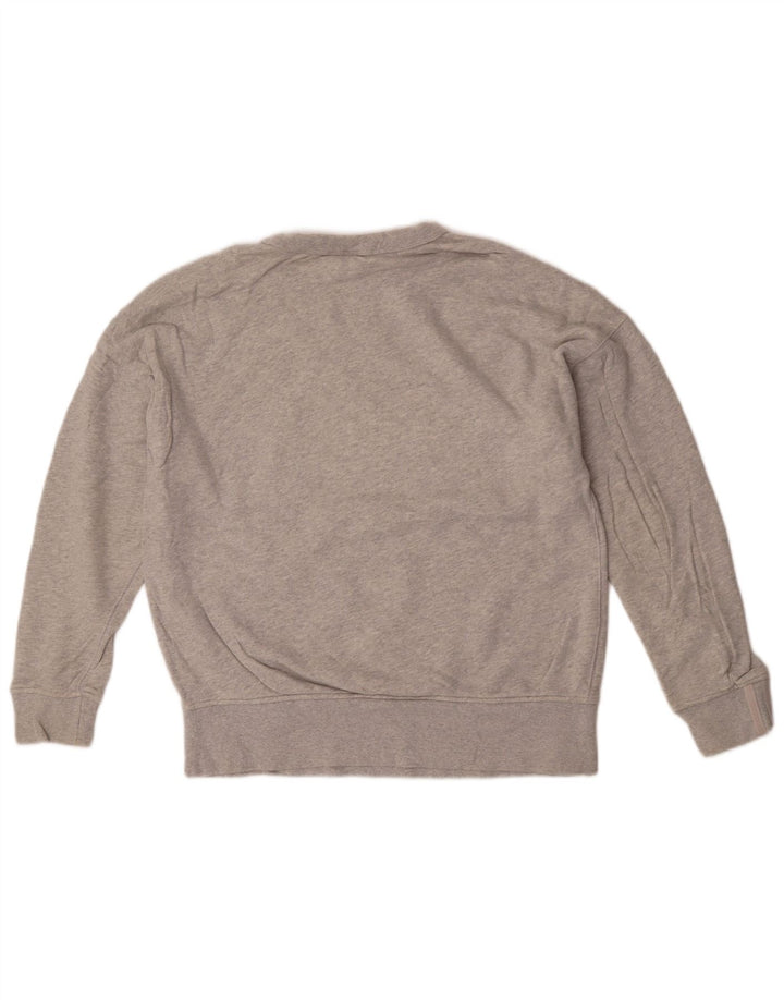 Adidas feminino oversized moletom jumper reino unido 8 pequeno cinza manchado algodão