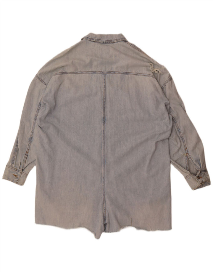 Macacão feminino Zara jeans grande tamanho UK 16 grande algodão azul