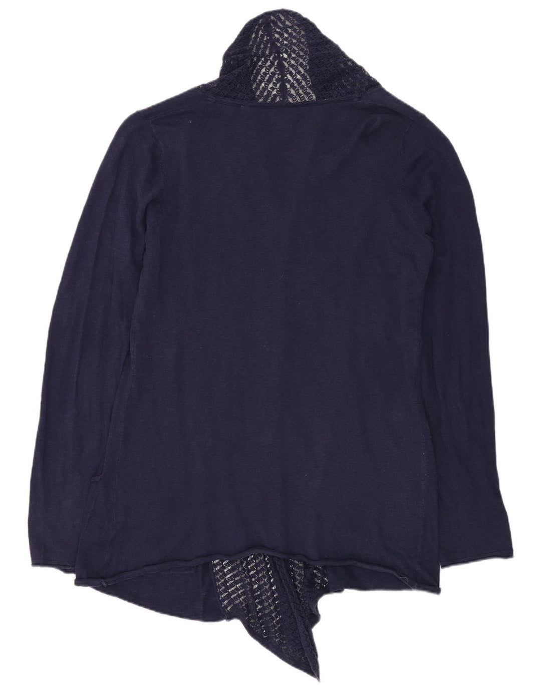 Suéter cardigã aberto feminino FAT FACE Reino Unido 10 pequeno algodão azul marinho