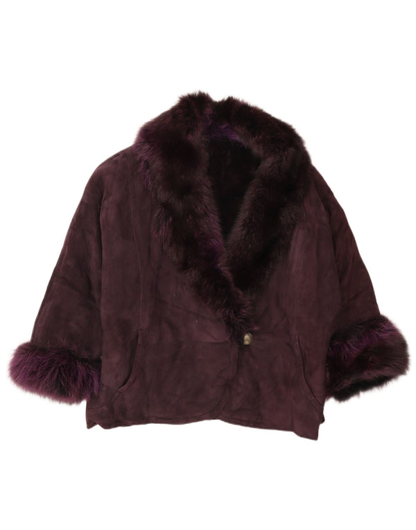 Jaqueta feminina vintage manga 3/4 oversized IT 42 Roxo médio