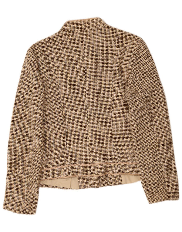 Jaqueta blazer feminina Zara EU 42 grande bege xadrez acrílico