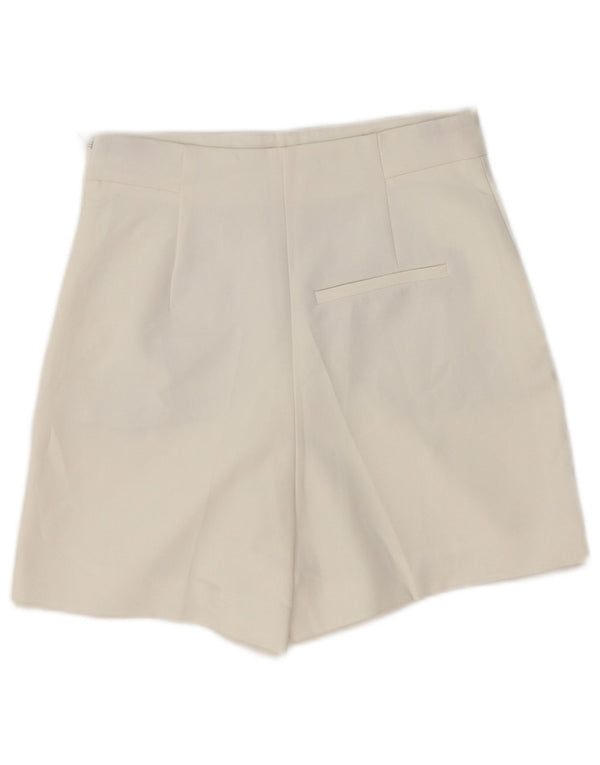 Zara Womens High Waist Chino Shorts XS W24 White