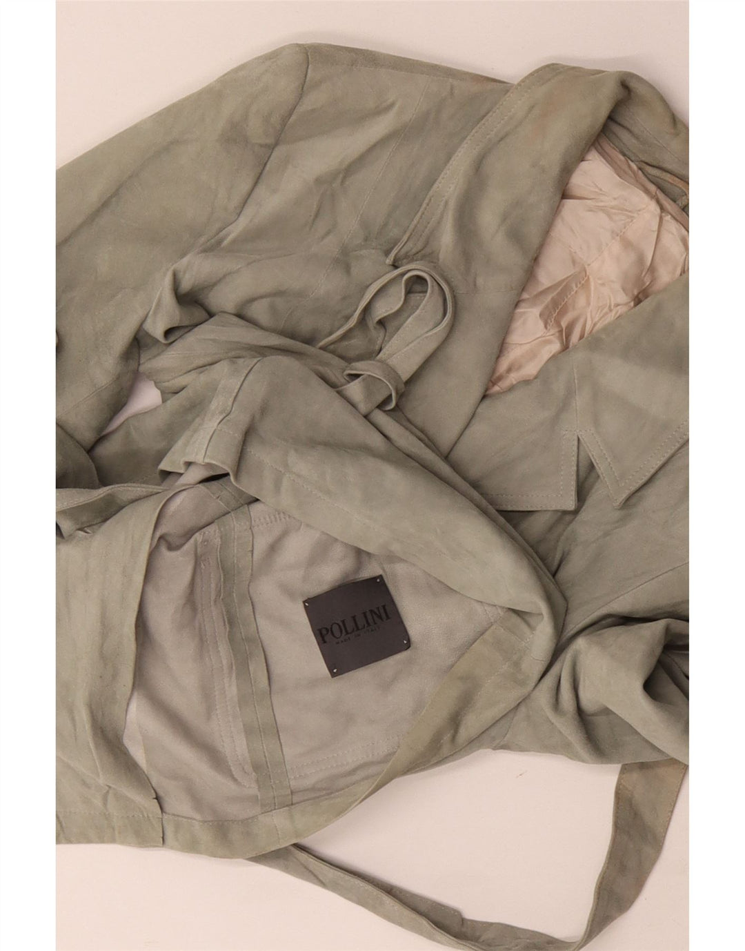 Pollini Jaqueta Blazer Feminina de Camurça com 3 Botões Reino Unido 14 Verde Médio