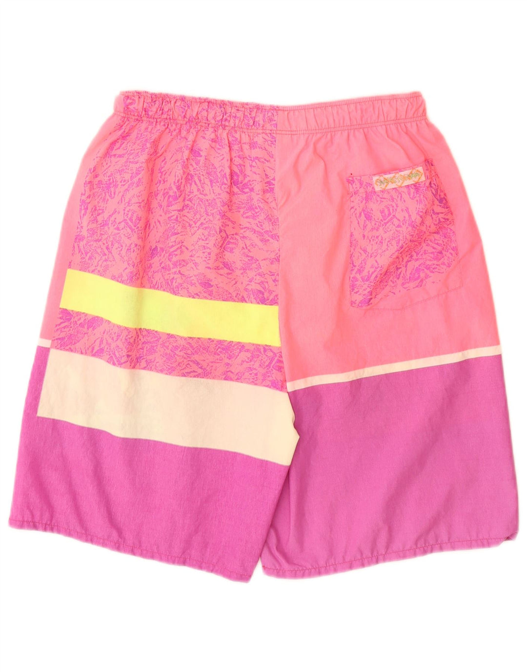 Shorts de natação masculino SANTOSTEFANO gráfico IT 52 grande bloco colorido rosa
