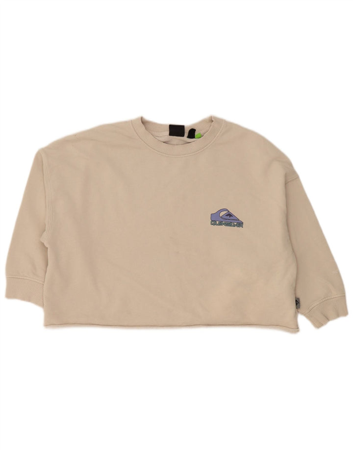 Animal Womens Oversized Crop Moletom Jumper UK 10 Pequeno Off White
