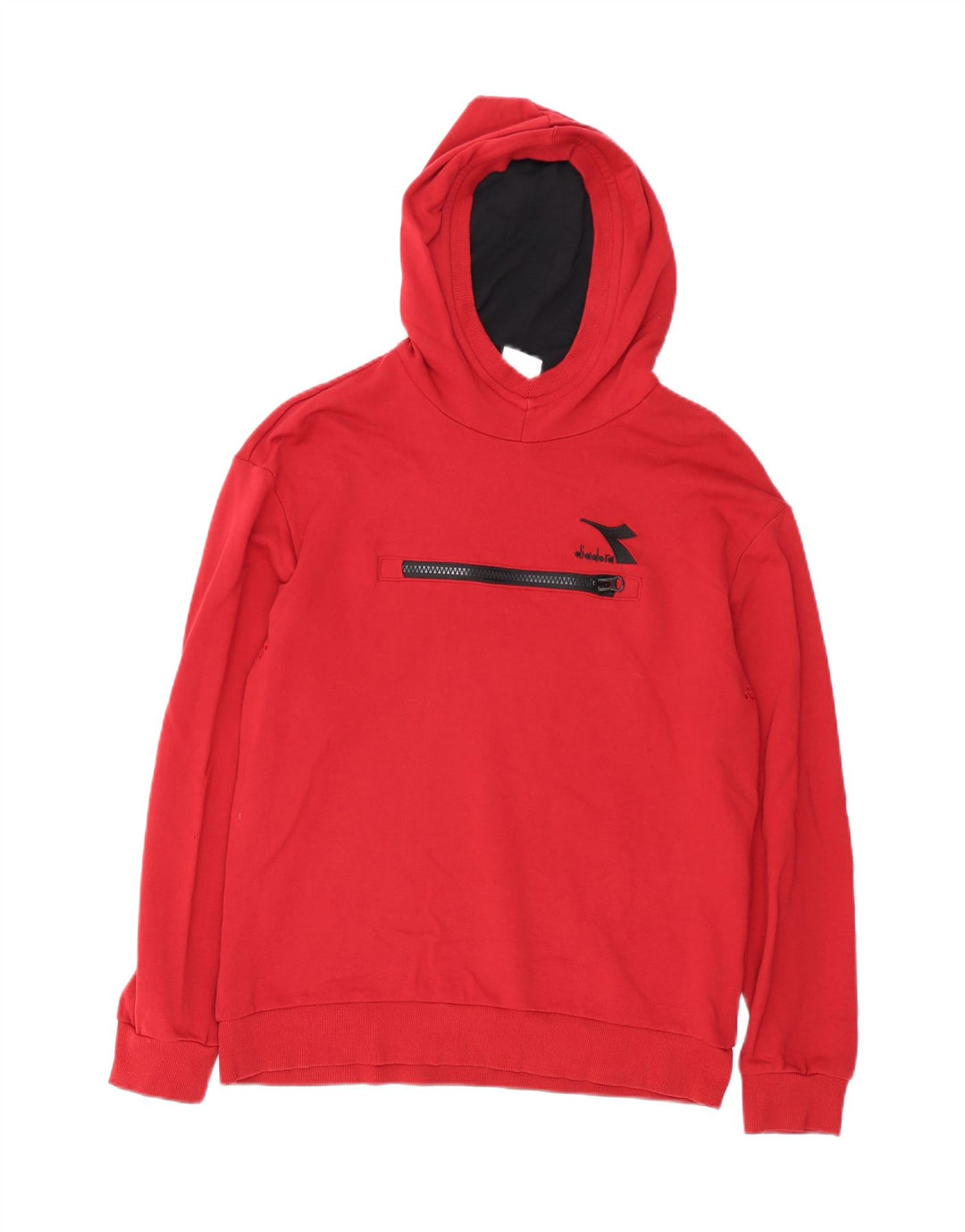 Diadora Mens Hoodie Jumper Grande Algodão Vermelho