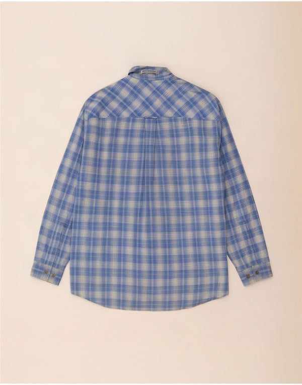 Camisa masculina Marlboro Classics grande xadrez azul