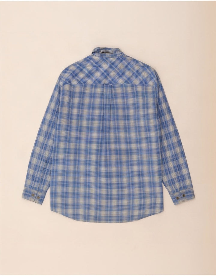 Camisa masculina Marlboro Classics grande xadrez azul