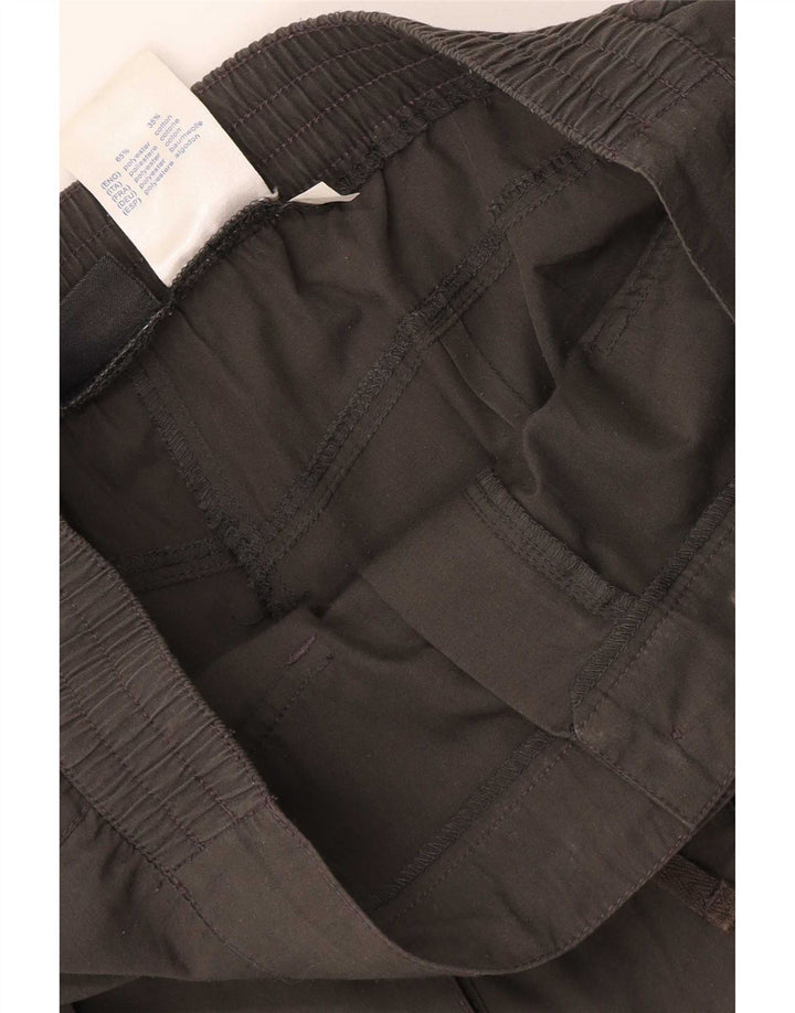 Calças cortadas femininas Lotto UK 12 médio W30 L25 poliéster cinza