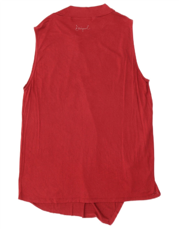 Blusa feminina sem alças Desigual Top UK 16 grande vermelho floral