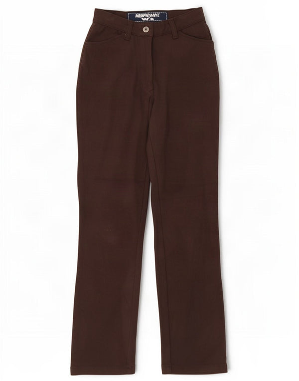 Calça feminina reta casual Murphy & Nye W27 L28 algodão marrom