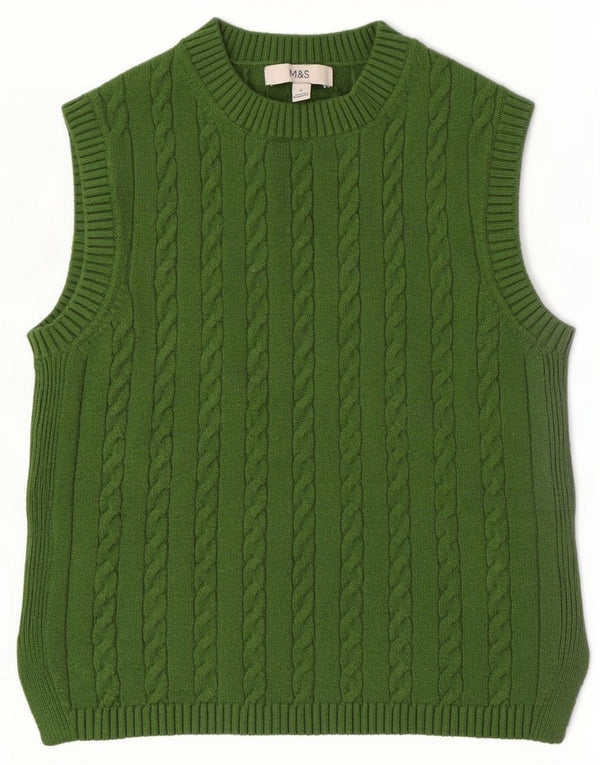 Regata feminina Marks & Spencer com colete UK 10 poliéster verde pequeno
