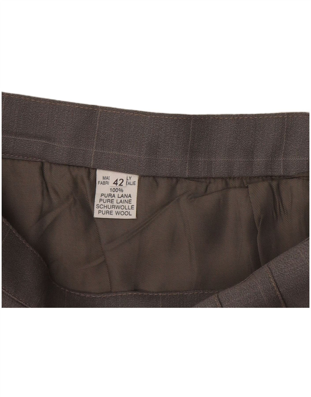 Mini saia plissada feminina vintage IT 42 médio W28 lã xadrez cinza