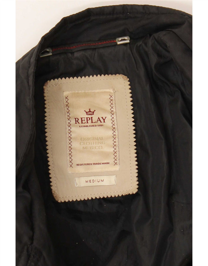 Jaqueta Replay Feminina Crop Biker UK 12 Médio Preto