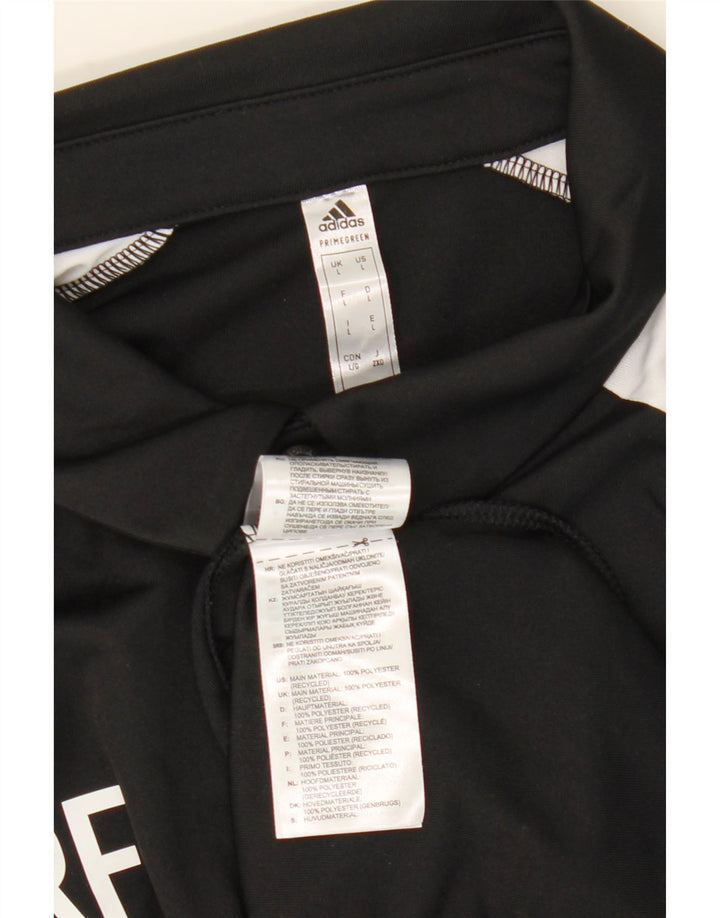 Adidas Mens Graphic Polo Shirt Grande Preto Colorblock Poliéster