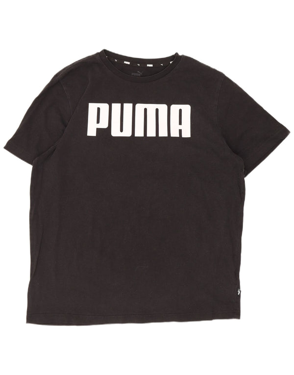 Puma Mens Graphic T-Shirt Top Large Black Cotton