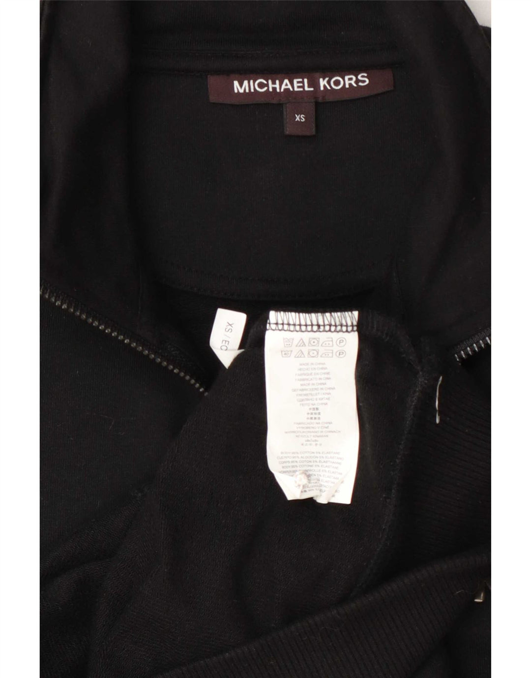 Michael Kors Mens Treino Top Jaqueta XS Algodão Preto