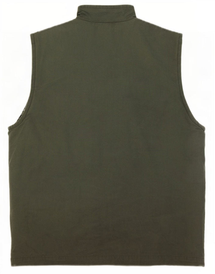 Colete utilitário masculino vintage UK 38 algodão cáqui médio