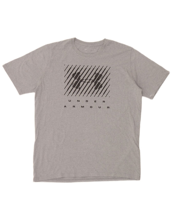 Camiseta masculina Under Armour Heat Gear Graphic Top XL algodão cinza