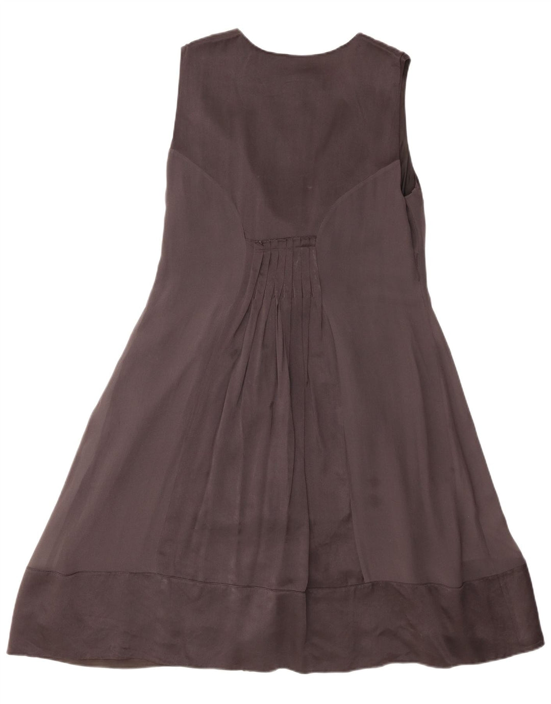 Vestido feminino sem mangas Phase Eight, linha A, Reino Unido 16, seda cinza grande