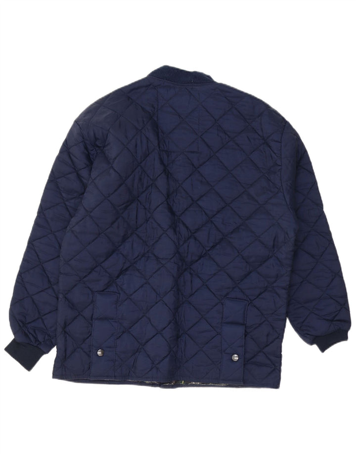 Jaqueta acolchoada masculina VINTAGE UK 34 XS azul marinho