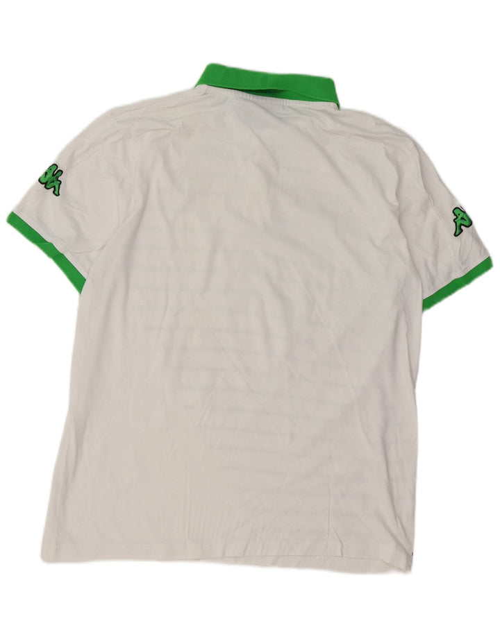 Camisa pólo gráfica masculina KAPPA XL listrada branca