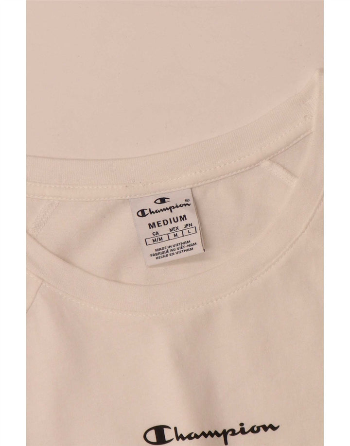 Camiseta gráfica masculina Champion Top Médio Branco